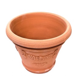 Small festoon vase 3 edges terracotta handmade