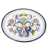 Oval appetizer tray majolica ceramic Deruta 8 PCS rich Deruta blue