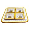 Oriental appetizer tray majolica ceramic Deruta 5 PCS raphaelesque
