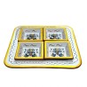 Oriental appetizer tray majolica ceramic Deruta 5 PCS rich Deruta yellow