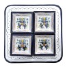 Oriental appetizer tray majolica ceramic Deruta 5 PCS rich Deruta blue