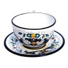 Breakfast cup with saucer majolica ceramic Deruta rich Deruta blue