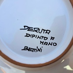Breakfast cup with saucer majolica ceramic Deruta rich Deruta yellow