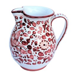 Pitcher majolica ceramic Deruta red arabesque