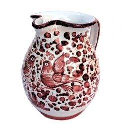 Brocca ceramica maiolica Deruta arabesco rosso