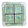 Oriental appetizer tray majolica ceramic Deruta 5 PCS green arabesque