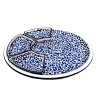 Oval appetizer tray majolica ceramic Deruta 8 PCS blue arabesque