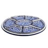 Antipastiera ovale 8 Pz ceramica maiolica Deruta arabesco blu