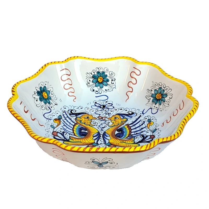Ciotola costolata ceramica maiolica Deruta raffaellesco
