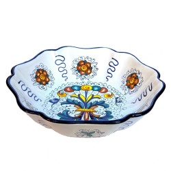 Ciotola costolata ceramica maiolica Deruta ricco Deruta blu