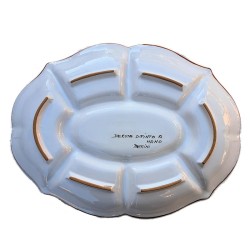 Antipastiera ovale 7 scomparti ceramica maiolica Deruta raffaellesco
