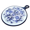 Round cutting board majolica ceramic Deruta rich Deruta blue single color