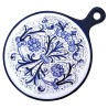 Tagliere rotondo ceramica maiolica Deruta ricco Deruta blu monocolore