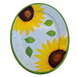 Vassoio ovale ceramica maiolica Deruta girasole