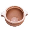Round terracotta planter with perforated curls handmade 2 curls