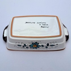 Oven tray majolica ceramic Deruta raphaelesque