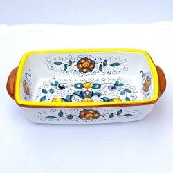 Oven tray majolica ceramic Deruta rich Deruta yellow