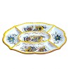 Oval appetizer tray 5 compartments majolica ceramic Deruta raphaelesque