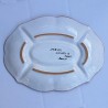Oval appetizer tray 5 compartments majolica ceramic Deruta rich Deruta yellow