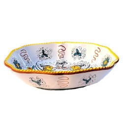 Oval legume tray majolica ceramic Deruta raphaelesque